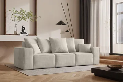 Produktbild von Kaiser Möbel Sofa, Dreisitzer Couch ELLA, Stoff Noel, Hellgrau