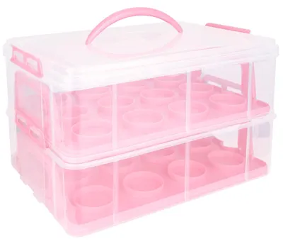 Transportbox für 24 Muffins/Cupcakes, 36x26x23 cm, rechteckig