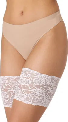 Produktbild von Merry Style Oberschenkelbänder Selbsttragende, elastische Oberschenkelbänder Anti-Reibung mit Spitze und Silikonbändern Oberschenkelband MS10-436 (Weiß, 4XL) .