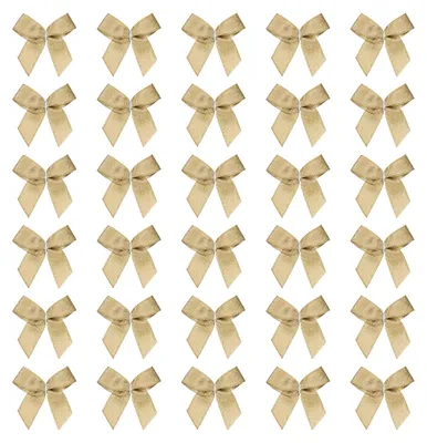 60 Mini-Satinbänder 3,2 cm goldfarben für Basteln & DIY