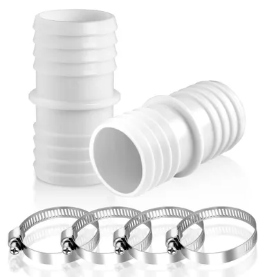Immagine prodotto di Raccordi per tubi da piscina, da 32 mm a 32 mm di diametro, set di 2 pezzi con fascette per tubi