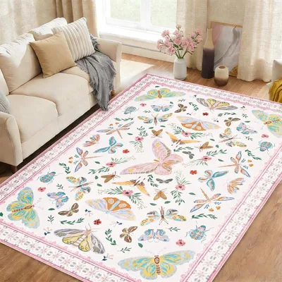 Zdjęcie produktu dla Dywan - 140 x 200 cm - Guma - Styl vintage, orientalny - Antypoślizgowy - Różowy