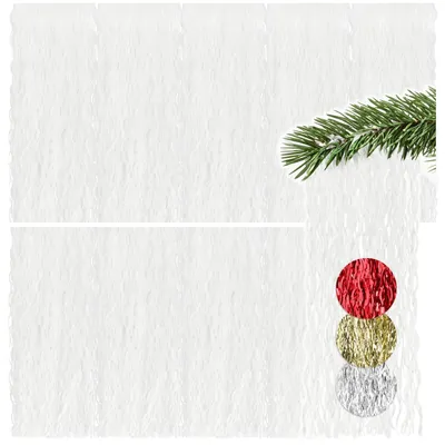 10x weiße Lametta-Girlande für Weihnachten, 50 cm, Kunststoff