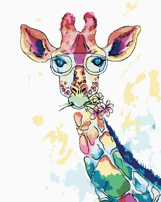 Produktbild von Zuty - Malen nach Zahlen - GIRAFFE MIT BRILLE, 40x50 cm, ohne Keilrahmen