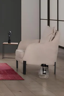 Image de Fauteuil Salon 1 siège Tissu Polyester Style Moderne Design Nouveau Couleur Beige