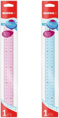 Produktbild von Kores Flachlineal 300 mm transparent zufällige Farbe (1 Stück)