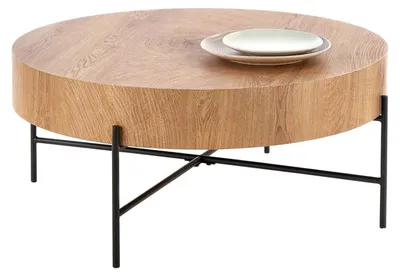 Produktbild von Couchtisch Brooklyn Wohnzimmertisch Größe wählbar Eiche Natur schwarz