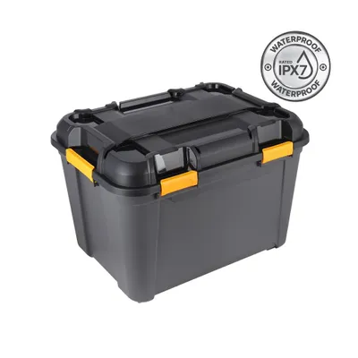 Produktbild von Kreher® Bunker Tough Aufbewahrungsbox 160L - extrem robuste IP67 Box aus recyceltem Kunststoff - Wasserdicht - ideal für Camping, Keller, Werkstatt