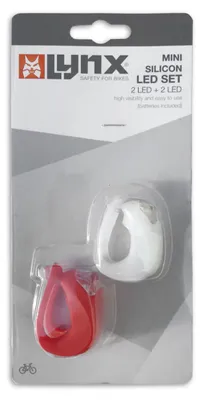 Zdjęcie produktu dla Zestaw lampek rowerowych Lynx LED z silikonu, przednie i tylne, bezprzewodowe z bateriami