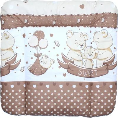 Produktbild von Baby Wickelauflage 70 x 70 cm Wickeltischauflage Auflage für Wickeltisch 01. Bärchen Braun