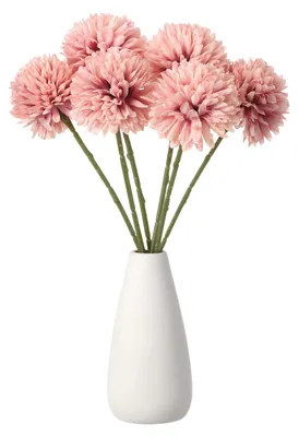 6 Kunst-Chrysanthemen aus Seide, 28 cm, staubrosa