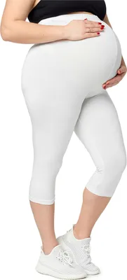 Produktbild von Merry Style Große Größen Damen 3/4 Umstandsleggings aus Viskose MS10-461 (Weiß, 7XL)