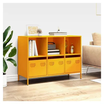 Produktbild von Sideboard in Senfgelb, 101,5 x 39 x 73,5 cm, kaltgewalzter Stahl