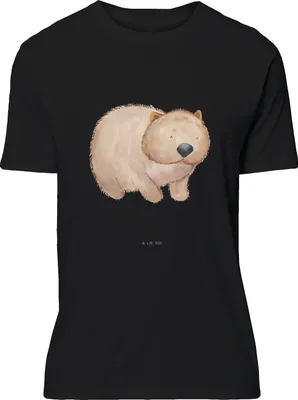 Produktbild von Mr. & Mrs. Panda Tshirt Wombat - Schwarz - Geschenk, Spruch, S T-Shirt, Australien, Das Leben Ist schön, Lustige Sprüche, mit, Shirt, Motivation, Spruch-Shirt