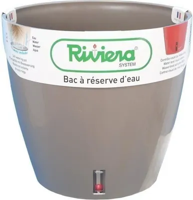 Immagine prodotto di Vaso da fiori con serbatoio d'acqua EVA NEW ROND, Ø 35 x H 33 cm, 24,5 L, taupe