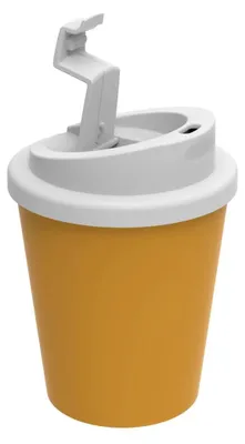 Immagine prodotto di Tazza da caffè "Premium Deluxe" Tazza termica a doppia parete in plastica da 250 ml - Tazza da caffè To-Go con coperchio  Germany - Bianco