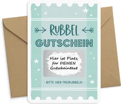 Produktbild von Rubbelkarte zum selber beschriften Gutschein