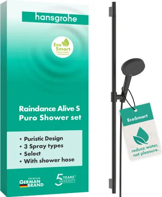 Zdjęcie produktu dla Hansgrohe Raindance Alive Select S Bateria prysznicowa 90 cm szczotkowana czarna