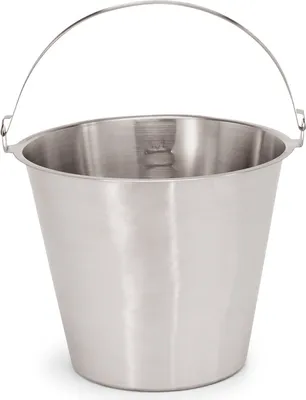 Produktbild von 2x Eimer 10 L Chromnickelstahl, silber, Skalierung 1 bis 10 Liter