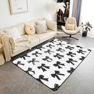 Produktbild von Weiches Shaggy Kinderteppich 100 x 150 cm mit Schleifenmuster