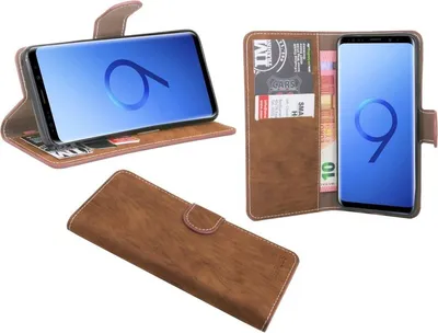 Produktbild von Samsung Galaxy S9 Plus Handyhülle Tasche Flip Case Smartphone Schutzhülle Braun