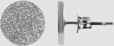 Produktbild von Akzent Edelstahl Ohrstecker, rund, sandgestrahlt