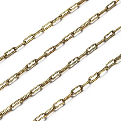 Productafbeelding van Antieke bronzen kabelkettingen - Geschikt voor zelfgemaakte sieraden - 6x2,6 mm - Duurzaam en loodvrij