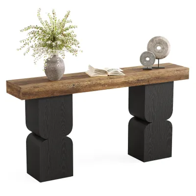 Produktbild von Tribesigns 160 cm Konsolentisch, robuster Look, Sofatisch hinter dem Sofa, Color-Blocking-Design, Moderne Eingangstisch für den Wohnzimmer, Flur