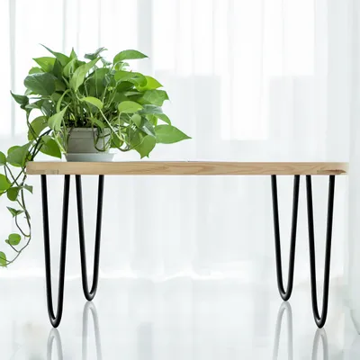 Obrázek produktu pro XINZI Sada 4 nohou na stůl 61 cm - kovové se dvěma tyčemi, s chrániči podlahy a šrouby, nohy na stůl/pohovku/skříňku pro kutily