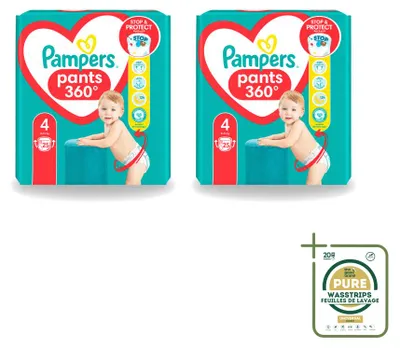 Produktbild von 2 x Pampers Baby-Dry Pants Windelhosen Größe 4, 9–14 kg - Vorratspackung - 2 Stücke