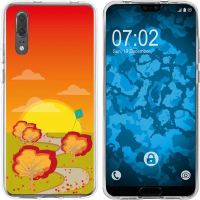Produktbild von PhoneNatic Case kompatibel mit Huawei P20 Silikon-Hülle Herbst Drache/Kite M2