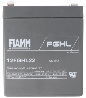 Zdjęcie produktu dla Fiamm 12FGHL22 Akumulator kwasowo-ołowiowy 12 V 5 Ah, styk Faston 6,3 mm
