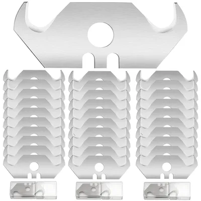Produktbild von Hakenklingen Trapezklingen 30 Stück 0,6 mm Klingenstärke mit Lochung für Teppichmesser