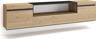 Immagine prodotto di COZY Mobile TV Soggiorno, 200x35x45cm, Per TV fino a 80, da appendere, Rovere e Nero