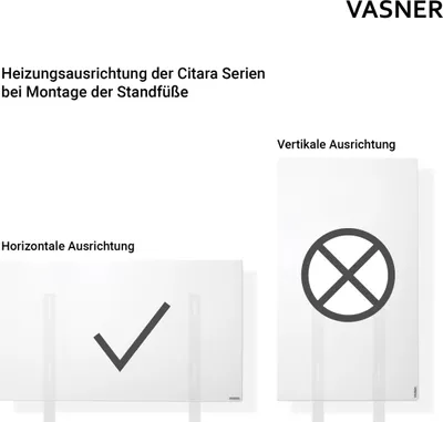 Produktbild von VASNER Standfüße Metall für Citara RX Funk Infrarotheizung Weiß