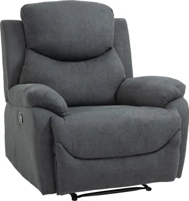 Produktbild von Sessel mit Liegefunktion für Wohnzimmer, 150° neigbar, Leinenoptik, Dunkelgrau