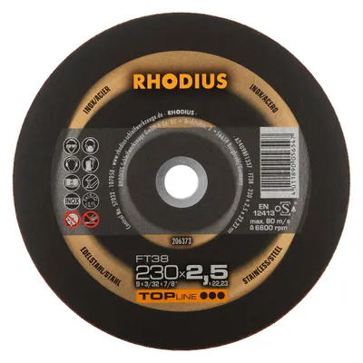 Produktbild von Rhodius Trennscheibe FT 38 230x2,5x22,23mm Edelstahl Topline - 206373