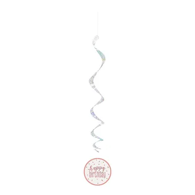 Produktbild von 6 Swirl Girlanden roségold Happy Birthday