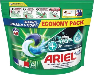 Produktbild von Kapsułki do prania Ariel All in 1 + Touch of Lenor Unstoppables - 40 prań - value pack