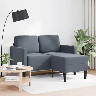 Obrázok produktu pre vidaXL 2-miestna pohovka s lehátkom v tvare L tmavosivá 125 cm zamat