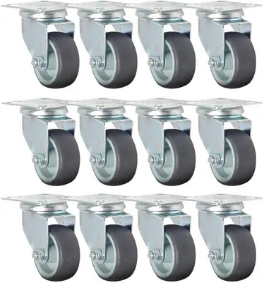 Produktbild von Schwergewichtsrollen, 50 mm, 12 Stück, für Möbel und Geräte