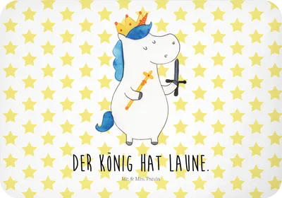 Produktbild von Mr. & Mrs. Panda magnet Einhorn König mit Schwert - Weiß - Geschenk, Kühlschrankmagnet, Unicorn, whiteboardmagnet, tafelmagnet, Mittelalter, Ritter, haftmagnet, Einhörner