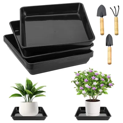 Image de Omgoods - Ensemble de 6 sous-verres carrés pour pots de fleurs, 30 x 30 cm