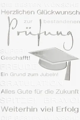 Produktbild von Prüfung - Glückwunschkarte im Format 11,5 x 17 cm mit Briefumschlag