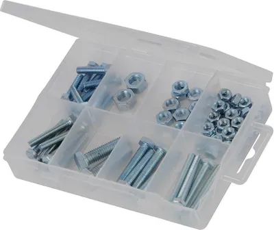 Image de Boulons et écrous hexagonaux Boîte d'assortiment M5-M8 75 pièces