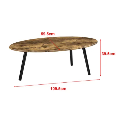 Produktbild von Couchtisch Viborg 109,5 x 59,5 x 39,5 cm Beistelltisch MDF Massivholz Dunkler Holzton [en.casa]