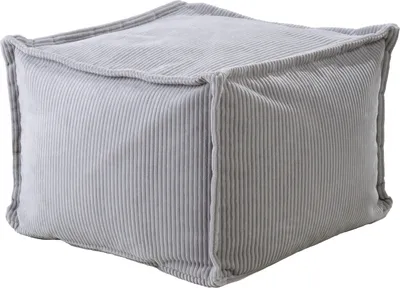 Produktbild von Würfelhocker - 65 x 65 cm - Hellgrau - Cordbezug - EPS-Styropor-Kügelchen