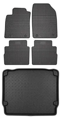 Zdjęcie produktu dla Dywaniki gumowe + mata bagażnika do Opel Signum 2003-2008 (kombi) – czarne, dopasowane – Wielganizator SolidPRO