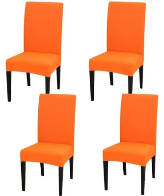 Produktbild von Stuhlhussen 4er Set, Stretch, abnehmbar, waschbar, Bonbonorange