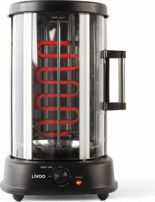 Obrázek produktu pro Vertikální gril LIVOO DOM323, 1500 W, až 2,5 kg, 1 centrální rožeň, 10 rožňů po 23 cm, časovač, otáčení o 360°